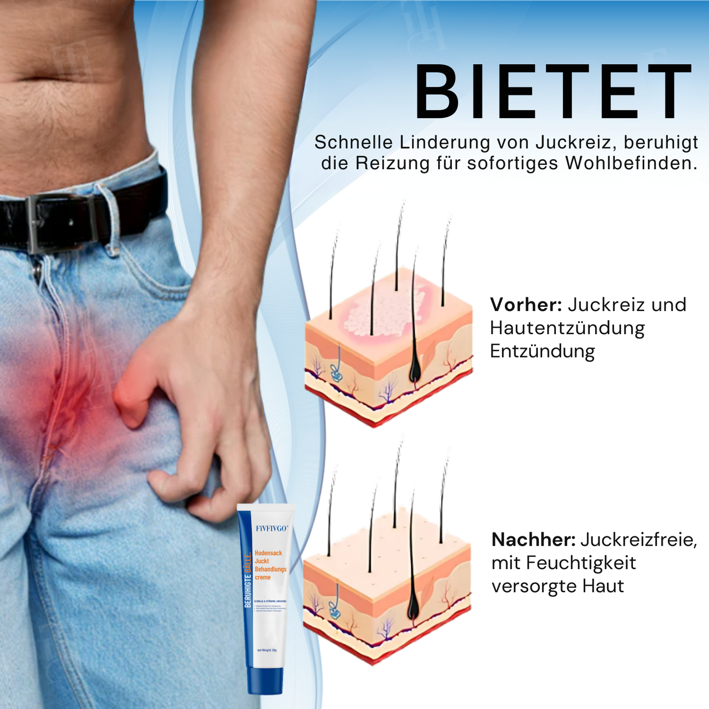Fivfivgo® Hodensack juckt Behandlungscreme
