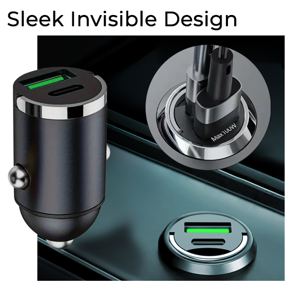 2025 NEW✨Oveallgo® Invisible Fast-Charging 2 Port USB Car Charger Adaptor (USB Type-A & Type-C)