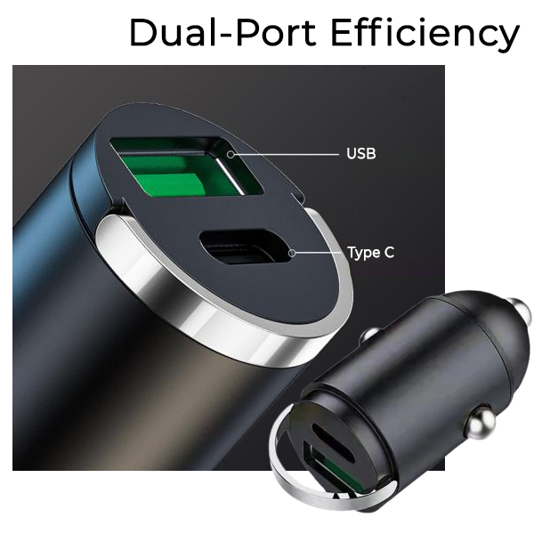 2025 NEW✨Oveallgo® Invisible Fast-Charging 2 Port USB Car Charger Adaptor (USB Type-A & Type-C)