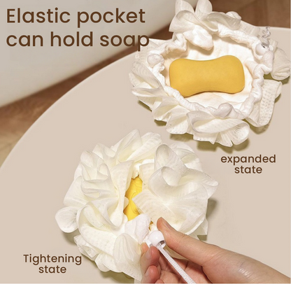 Oveallgo® 2-in-1 Dual-Sided Shower Ball with Soap Pocket | Ultra-Soft, Rich Foam, Quick-Dry