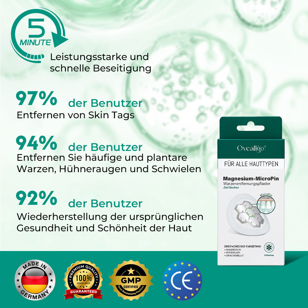 ✅Official Store: Oveallgo® Magnesium MicroPin Target & Clear Patch zur Entfernung von Warzen